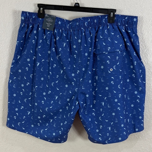 ST JOHN’S BAY ,Size 2XL,Blue Patterned Men's Swim Shorts - Picture 3 of 17